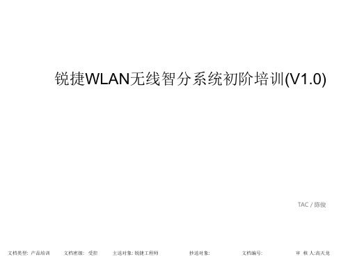 锐捷WLAN无线智分系统初阶培训.ppt