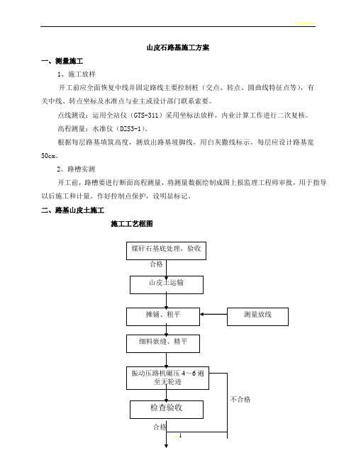 山皮石路基施工方案