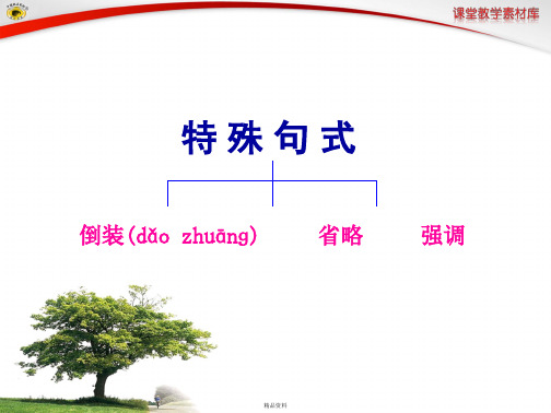 高中英语语法特殊句式(倒装、省略、强调)