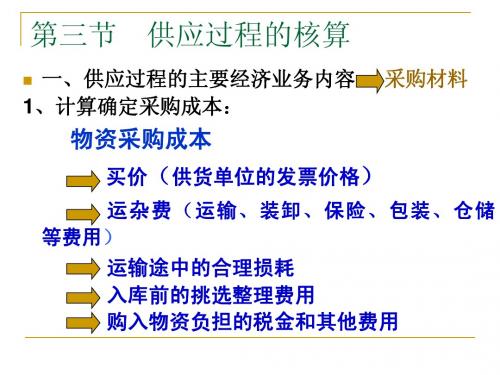 第三节供应过程核算