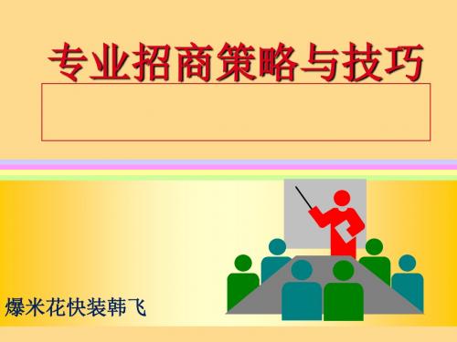 专业招商策略与技巧讲义(PPT 78张)