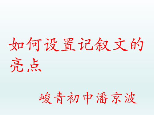 如何设置记叙文的亮点