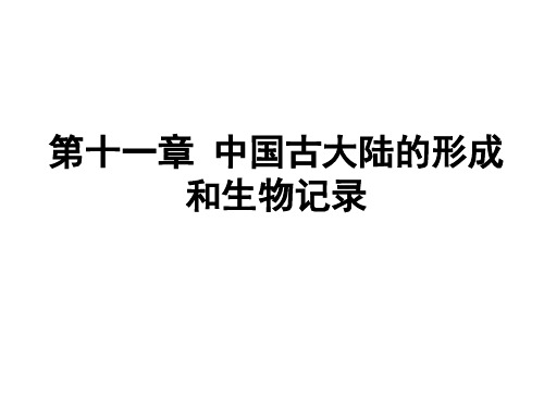 第十一章 中国古大陆的形成和生物记录