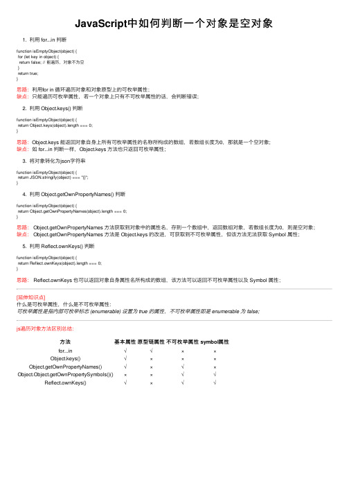 JavaScript中如何判断一个对象是空对象