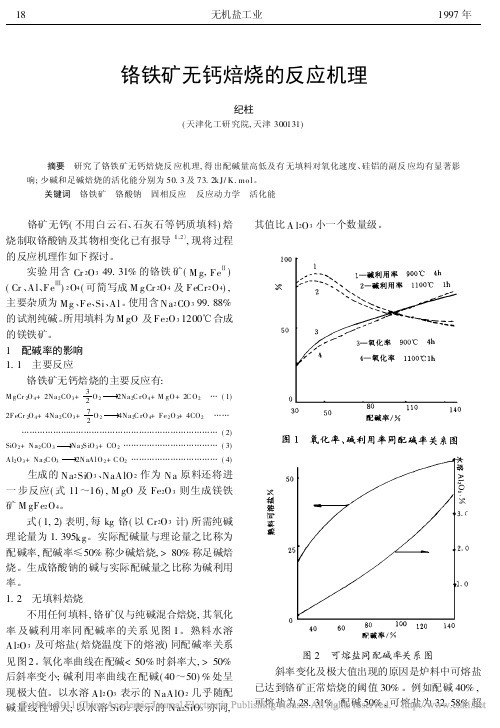 铬铁矿无钙焙烧的反应机理