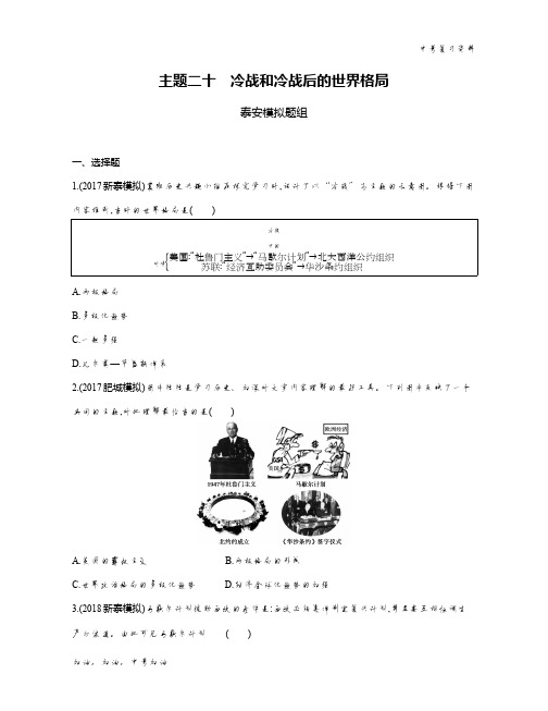 泰安中考历史主题二十 冷战和冷战后的世界格局(可编辑word)