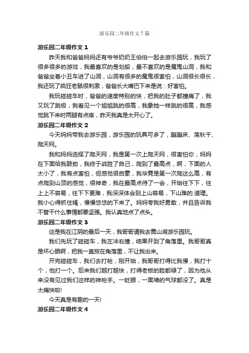 游乐园二年级作文7篇