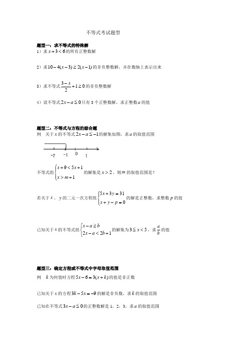 不等式考试题型