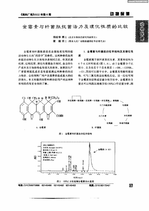 金霉素与杆菌肽抗菌活力及理化性质的比较