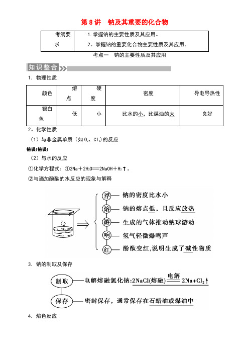 (通用版)2019版高考化学微一轮复习 第8讲 钠及其重要的化合物学案
