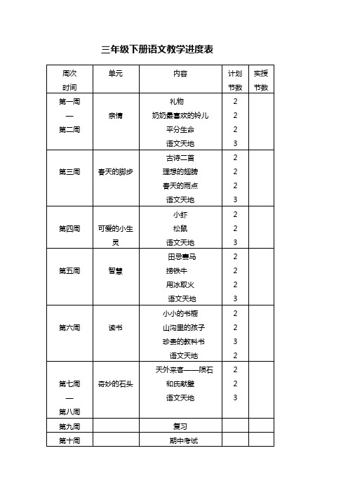 北师大版三年级下册语文教案(高效课堂模式)