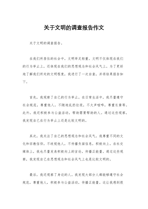 关于文明的调查报告作文