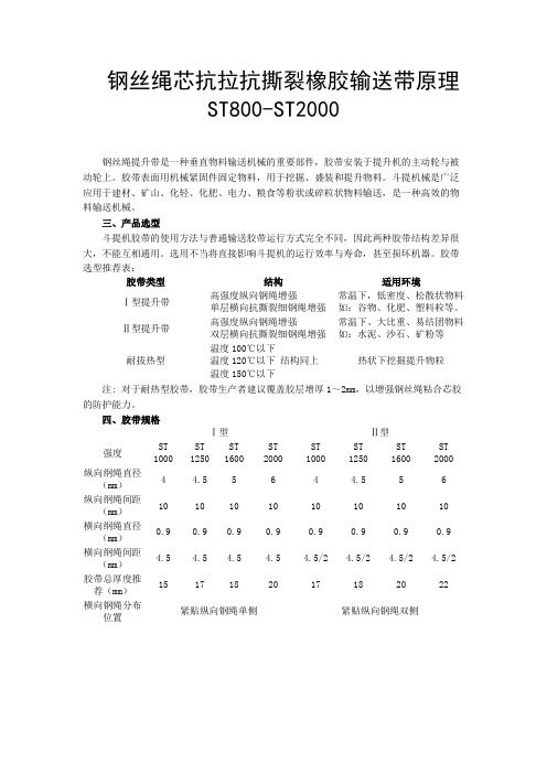 钢丝绳芯抗拉抗撕裂橡胶输送带原理ST800-ST2000