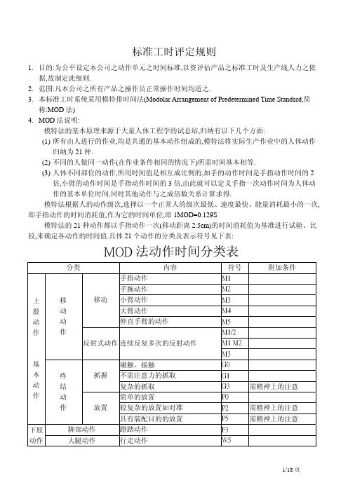 DIP(插件)标准工时-MOD