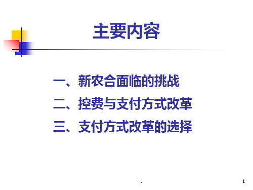 新农合支付方式改革山西PPT课件