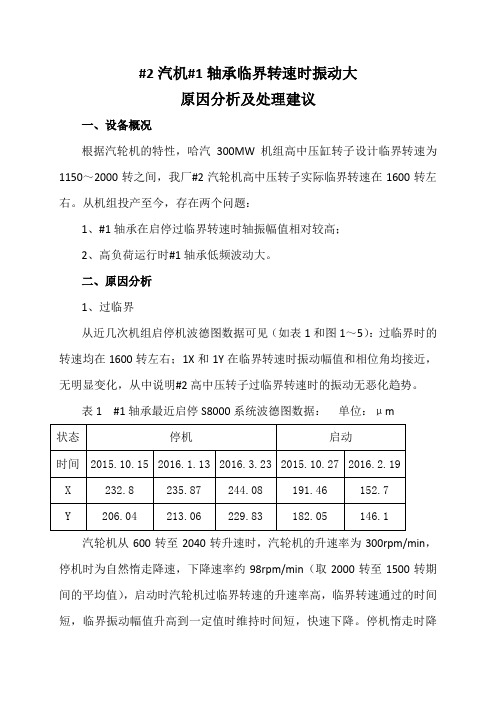 #2汽轮机#1轴承振动大原因分析及处理建议