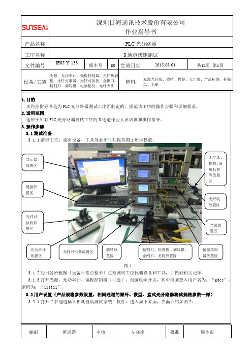 IE05-Y-133PLC光分路器8通道快速测试作业指导书E0