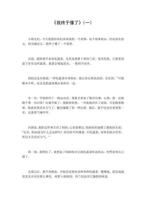 我终于懂了作文800字