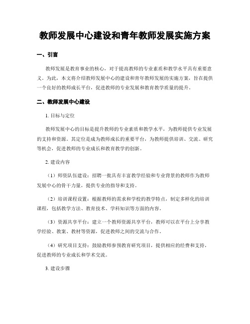 教师发展中心建设和青年教师发展实施方案