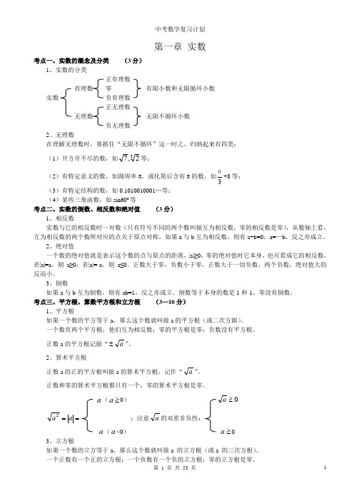 2017年初中数学知识点中考总复习总结归纳