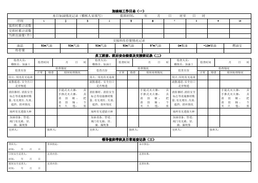 加油站安全工作日志记录