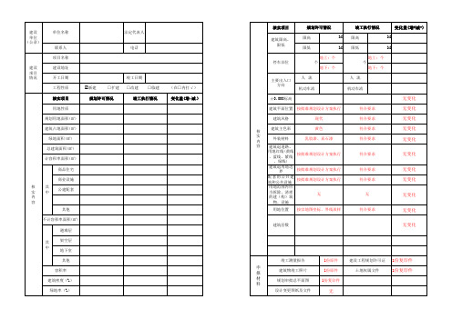 建设项目规划核实申报表