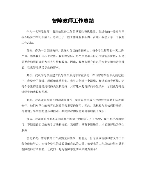 智障教师工作总结