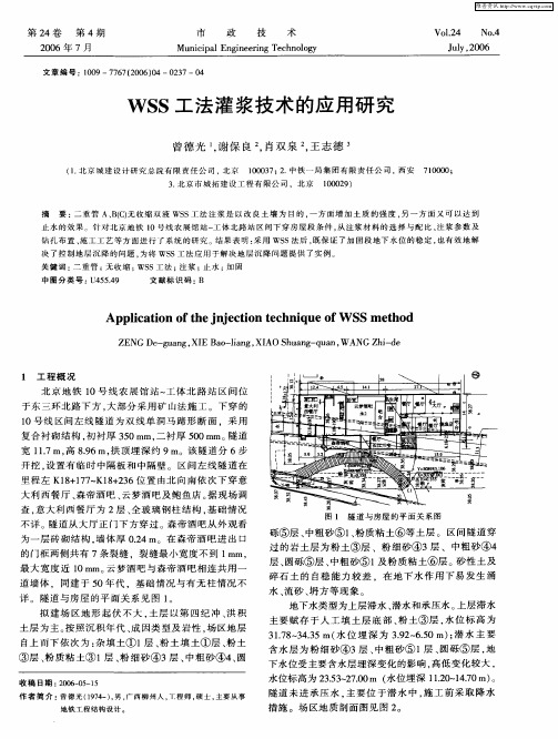 WSS工法灌浆技术的应用研究