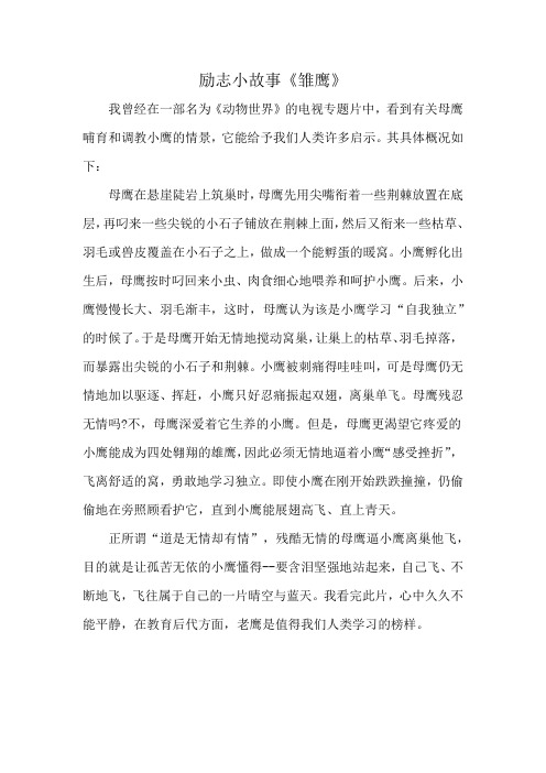 励志小故事《雏鹰》