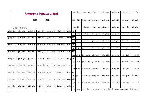 【推荐】部编人教版小学六年级上册语文总复习资料 75页.doc