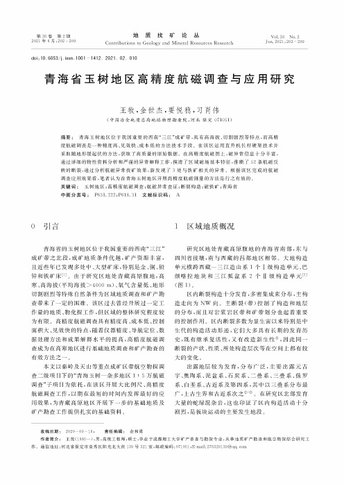 青海省玉树地区高精度航磁调查与应用研究