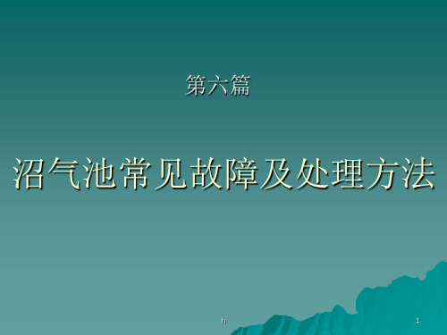 沼气池常见故障及处理方法