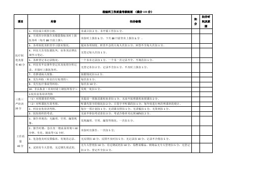 1、检验科工作质量考核细则