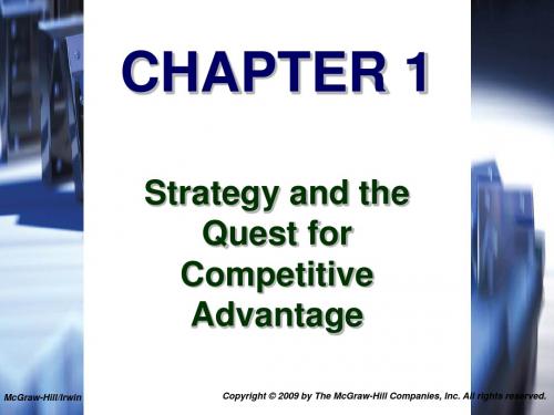 MBA核心课程《Strategic Management》chapter1