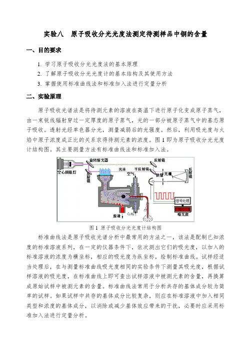 实验八--原子吸收分光光度法测定待测样品中铜的含量