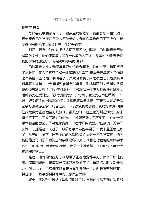 钢笔字心得体会（精选15篇）