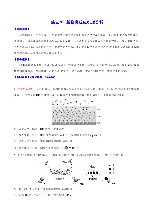 2020年高考专题训练热点9 新信息反应机理分析(原卷版)
