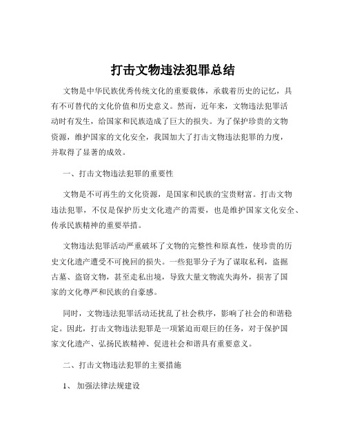 打击文物违法犯罪总结