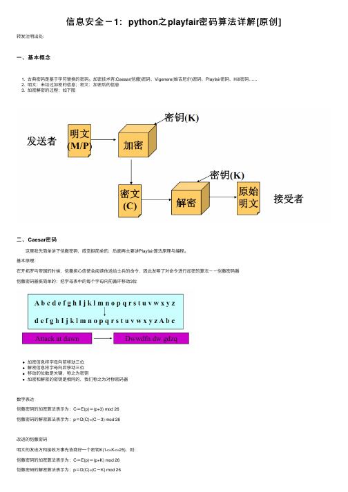信息安全－1：python之playfair密码算法详解[原创]