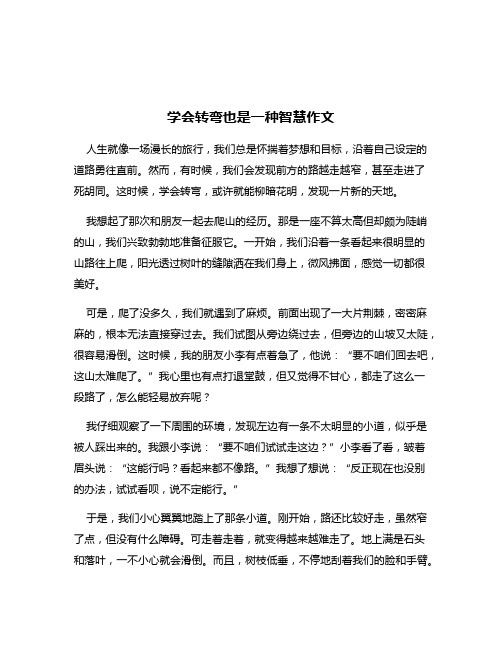 学会转弯也是一种智慧作文