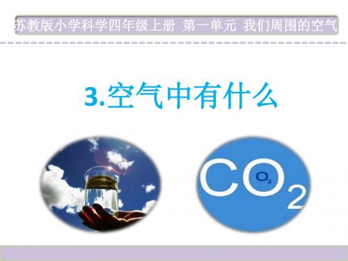 最新苏教版四年级科学上册【第1单元第3课 空气中有什么】PPT教学课件