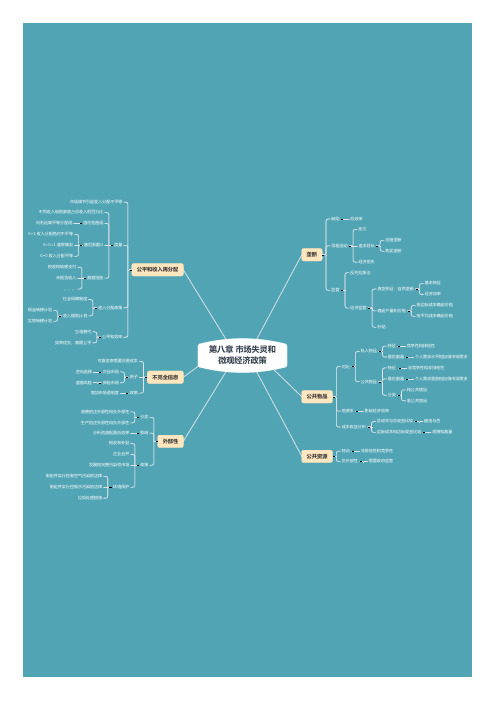 西方经济学第八章 市场失灵和微观经济政策思维导图