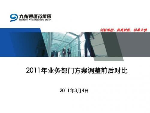 2011年业务部门考核方案调整