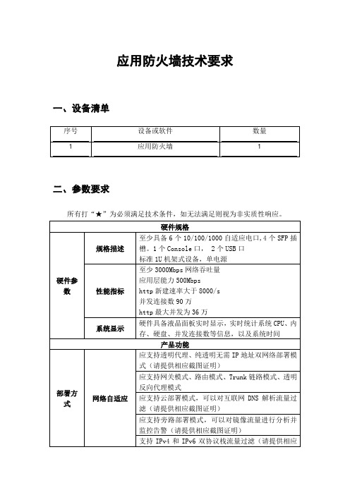 应用防火墙技术要求