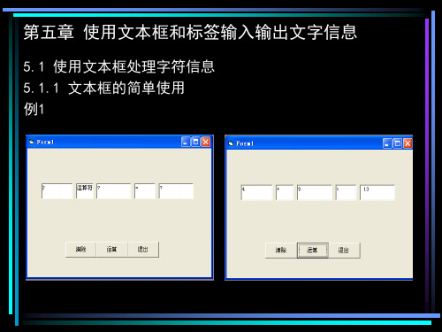 VB教程 使用文本框和标签输入输出文字信息