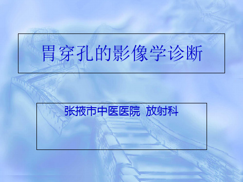 胃穿孔的影像学诊断PPT课件