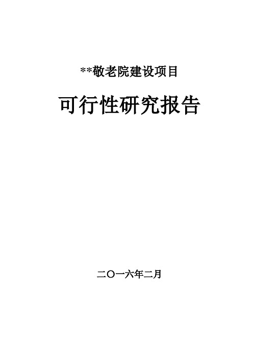 某某乡敬老院建设项目可行性研究报告