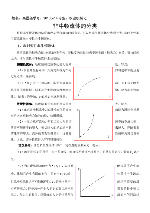 非牛顿流体的分类