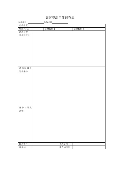 旅游资源单体调查表