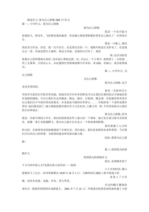 我为自己骄傲(500字)作文